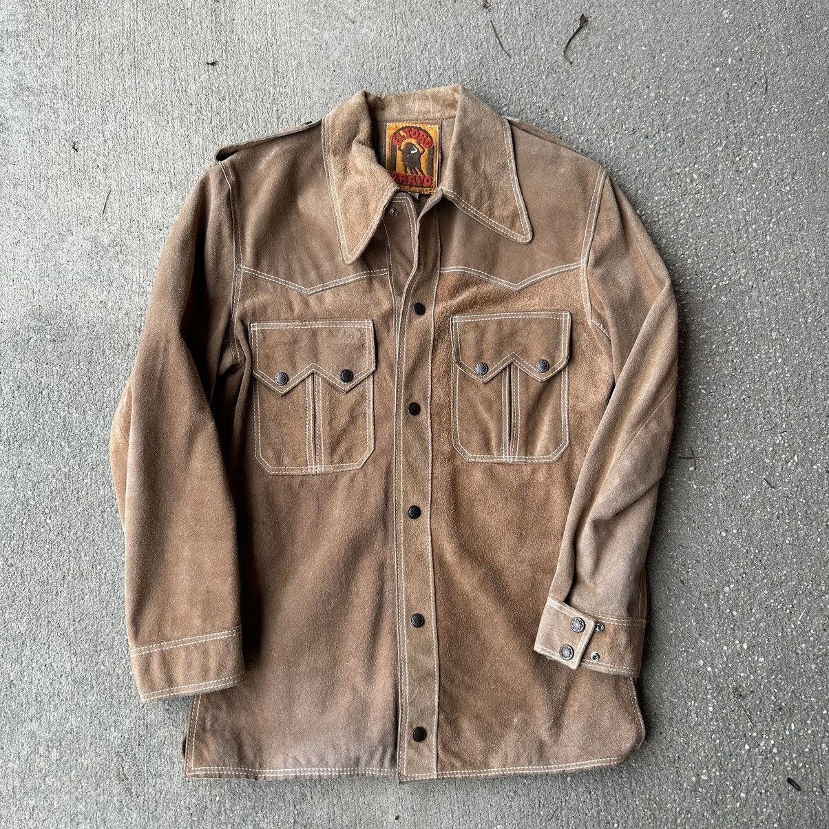 image of Vintage 1970S Eltoro Bravo Genuine Leather Rancher Jacket in Tan, Men's (Size Small)