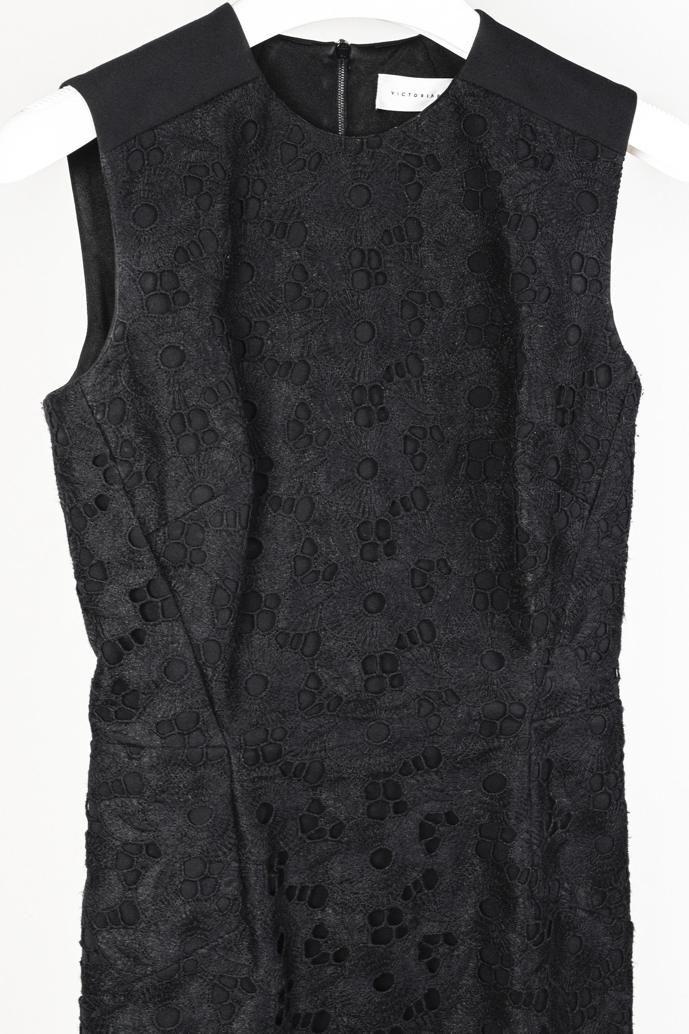 Victoria Beckham Victoria Beckham Black Guipure-Lace Contrast Dress Size S / US 4 / IT 40 - 2 Thumbnail