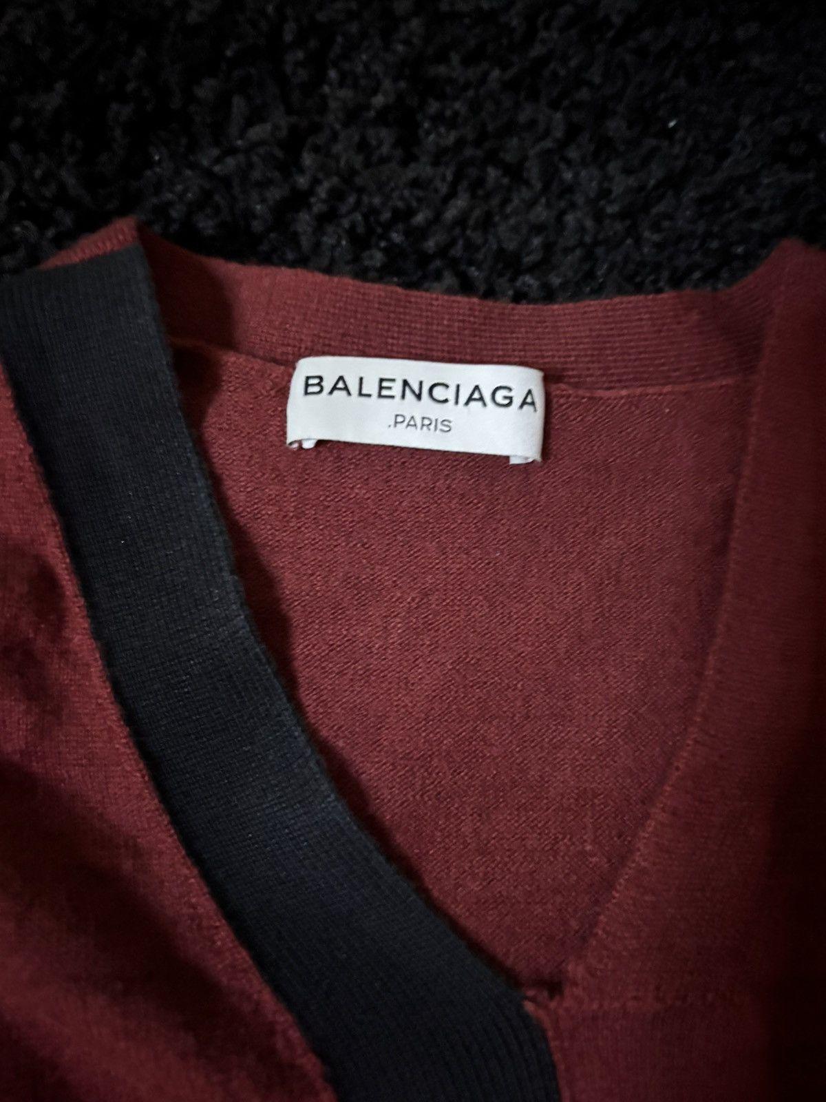 Balenciaga BALENCIAGA 2012 RED COTTON BLACK TRIM LINE SWEATER Size US L / EU 52-54 / 3 - 2 Thumbnail