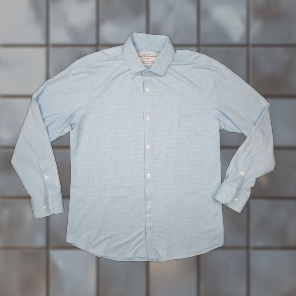 Mizzen+Main Mizzen+Main Shirt Mens XL Trim Fit Spinnaker Blue Check Made in USA Size US XL / EU 56 / 4 - 1 Thumbnail