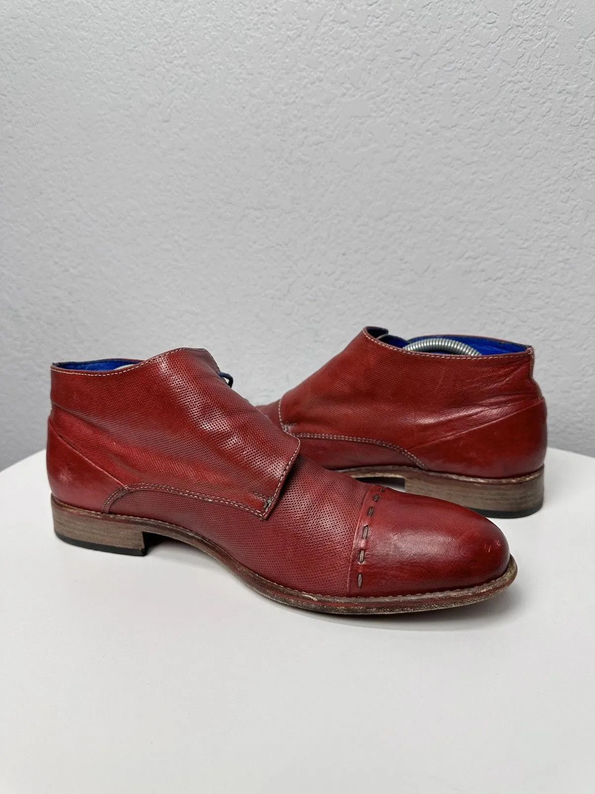 14th Addiction Rare red AS 98 leather lace-up shoes vintage detailed Size US 9 / EU 42 - 6 Thumbnail