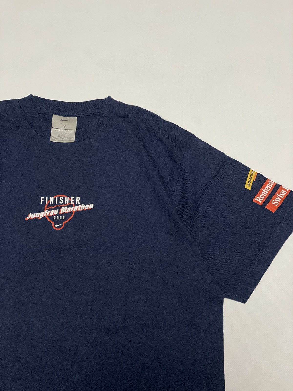 Nike × Vintage Nike Vintage 90’s Big Logo Jungfrau Marathon 2000 T-Shirt Size US M / EU 48-50 / 2 - 3 Thumbnail