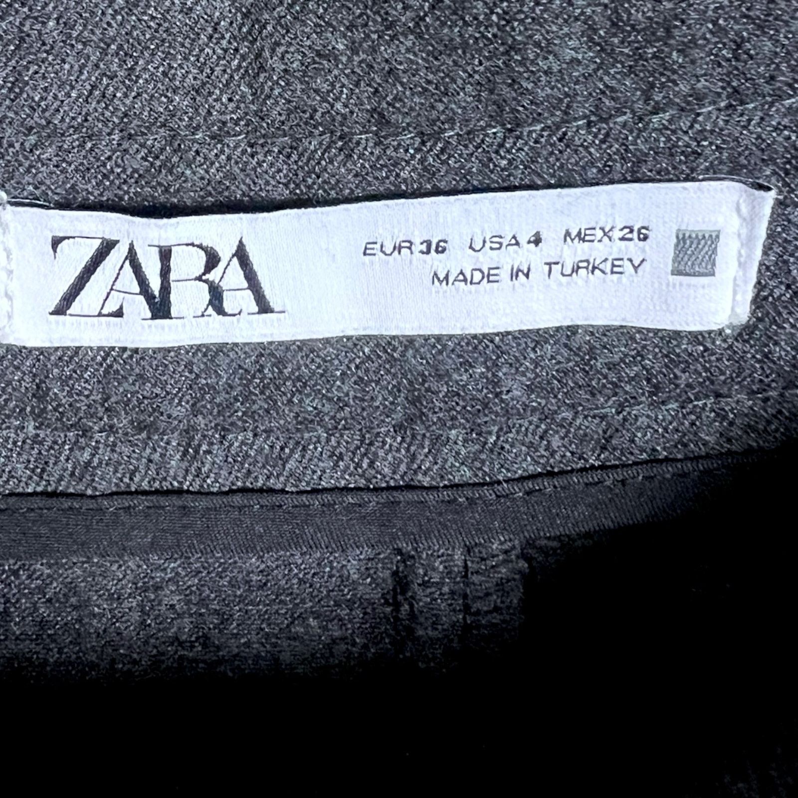 Zara Zara Womens 4 Dark Gray Pleated Gathered Utility Cargo Pants Size 27" / US 4 / IT 40 - 3 Thumbnail