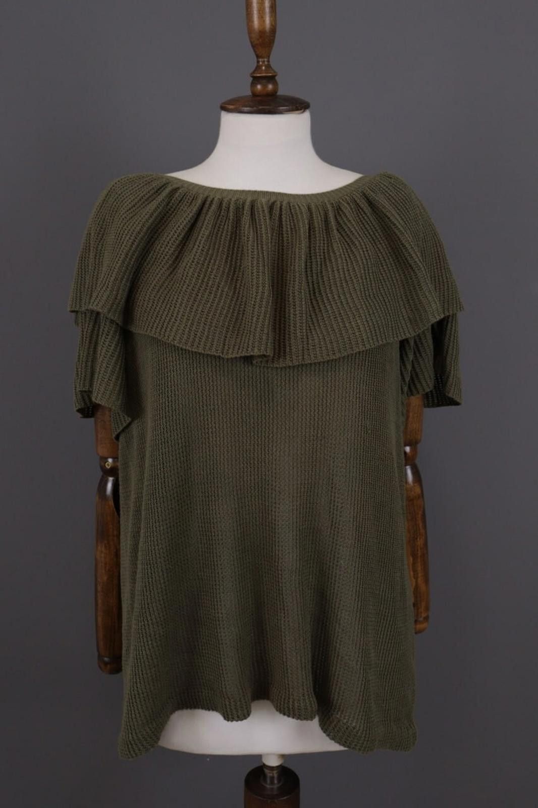 Kenzo Kenzo Paris Khaki Wafle Knit Relaxed Pullover Top Size M Size M / US 6-8 / IT 42-44 - 1 Thumbnail