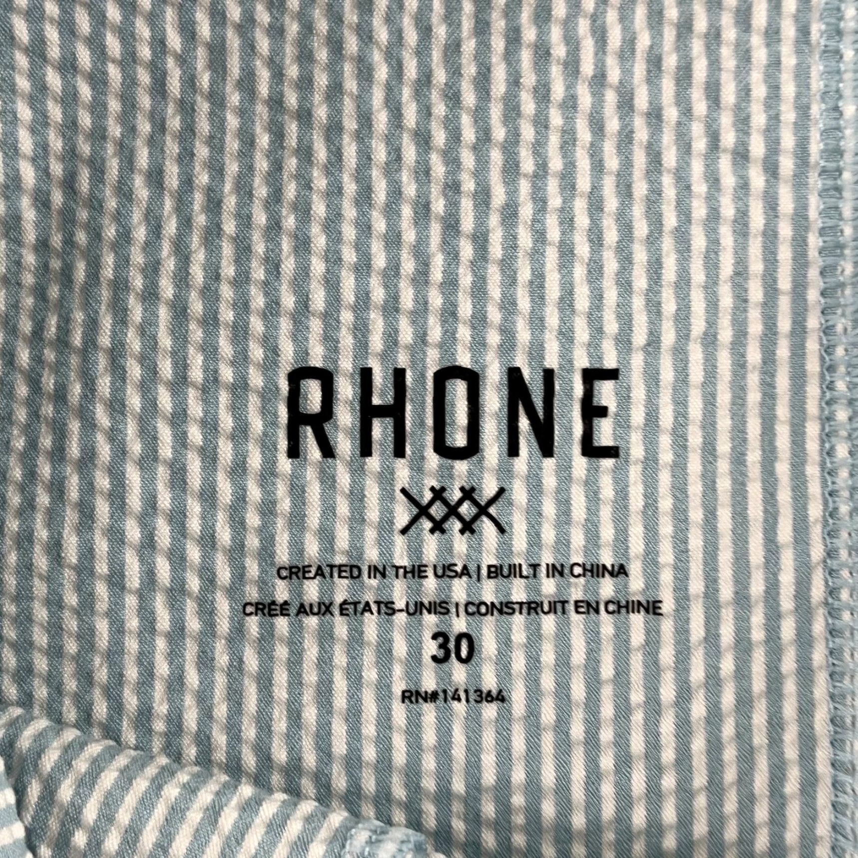 Rhone Rhone Pants Mens 30x26 Seersucker Stretch Resort Cool Blue Golf Chino Size US 30 / EU 46 - 3 Thumbnail