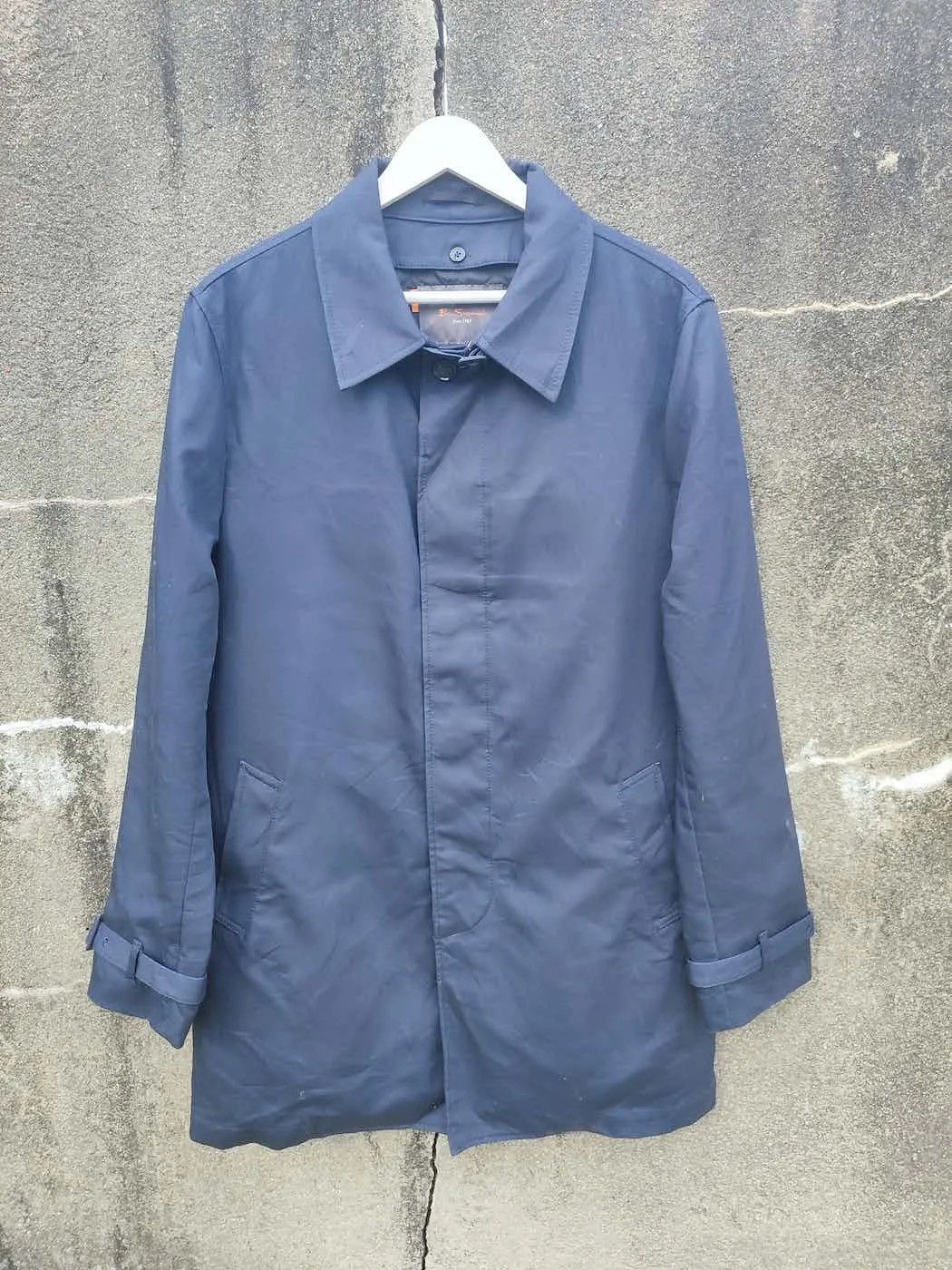 Ben Sherman Navy Blue Trench Coat – Quilted Lining Size M
