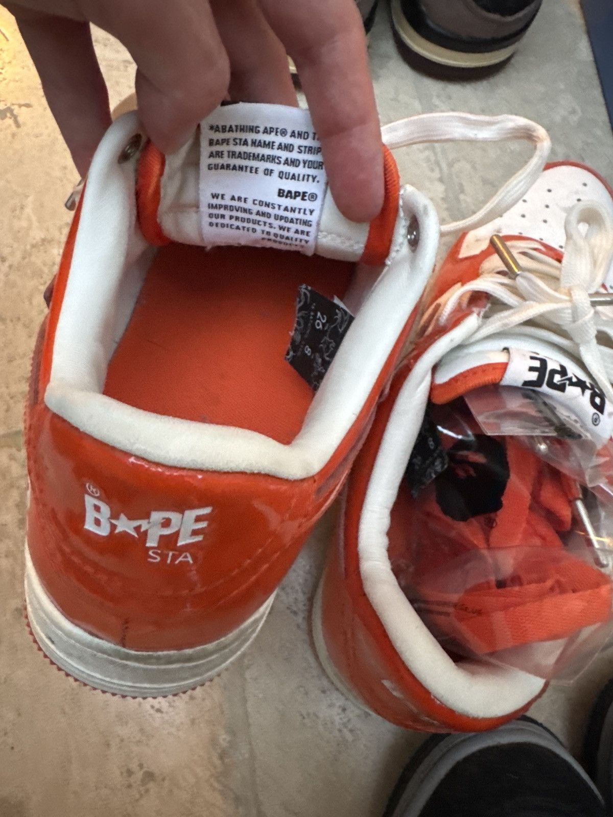 Bape bapesta air force 1 orange US 8 GOOD CONDITION - RARE Size US 8.5 / EU 41-42 - 4 Thumbnail