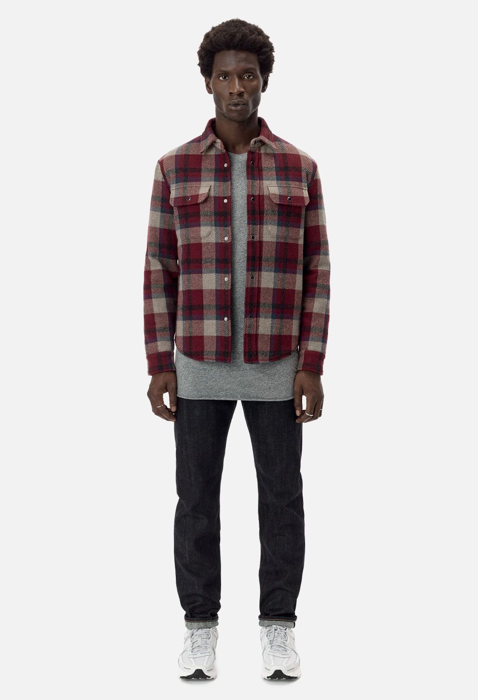 John Elliott John Elliott Jupiter Overshirt Medium Burgundy X Navy Size US M / EU 48-50 / 2 - 9 Thumbnail
