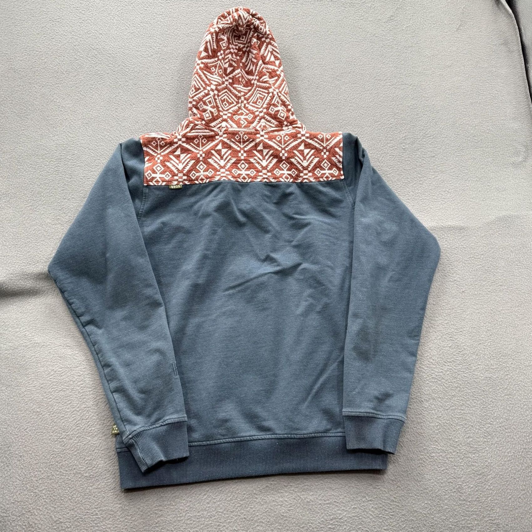 Vintage Howler Bros Hoodie Mens Medium Blue Full Zip Fleece Sweatshirt Aztec Hood Size US M / EU 48-50 / 2 - 2 Thumbnail