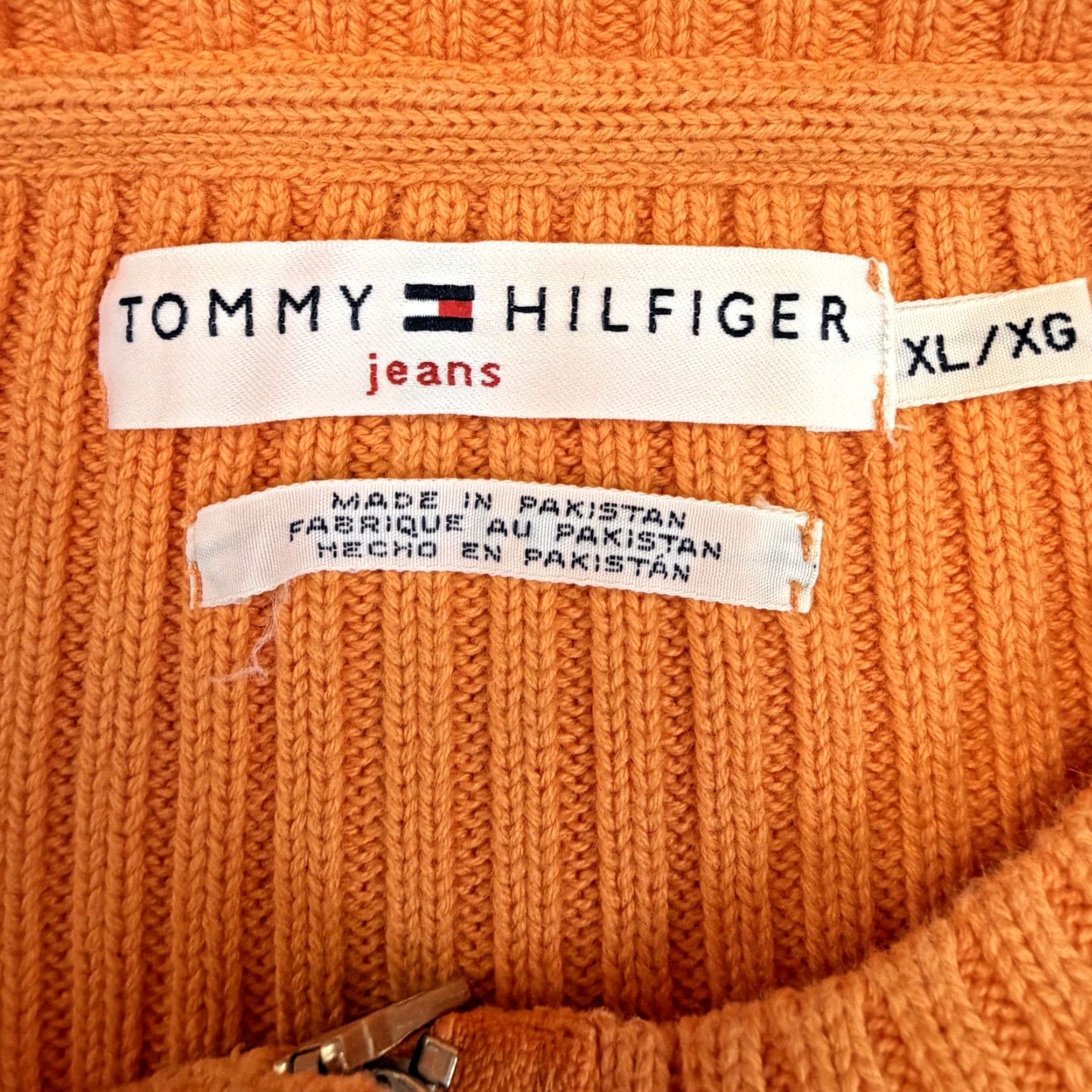 Tommy Hilfiger Tommy Hilfiger Jeans Sweater Mens XL Orange 1/4 Zip Mock Neck Knit Pullover Pullover Knit Shirt Mens XL Orange Jeans Sweater Size US XL / EU 56 / 4 - 4 Thumbnail