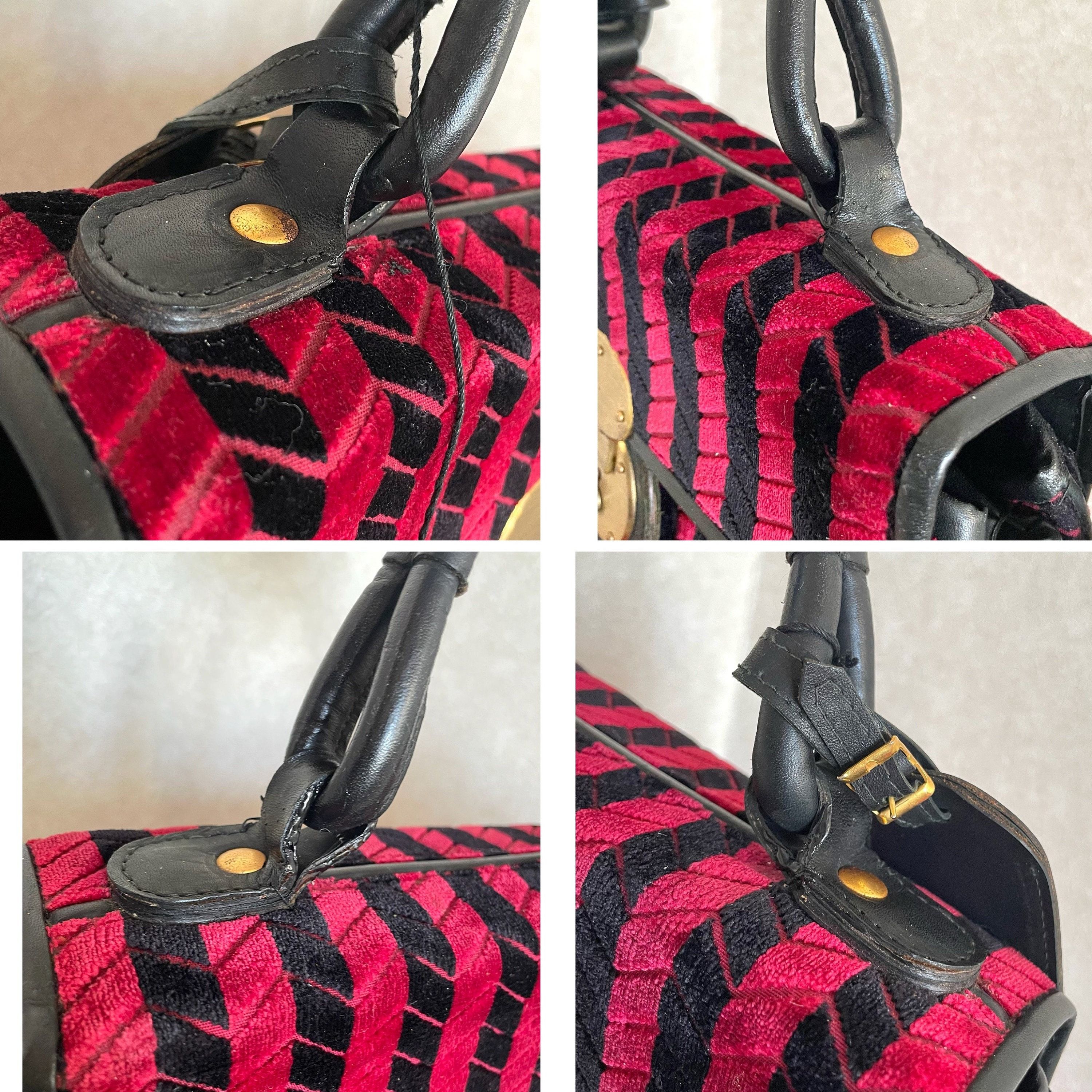 Roberta di Camerino Vintage Roberta di Camerino red and black velvet chevron bag Size ONE SIZE - 6 Thumbnail