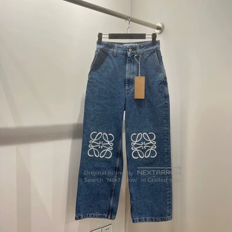 Loewe Loewe Logo High-Waist Wide Leg Jeans Size 42" / US 20 - 1 Thumbnail