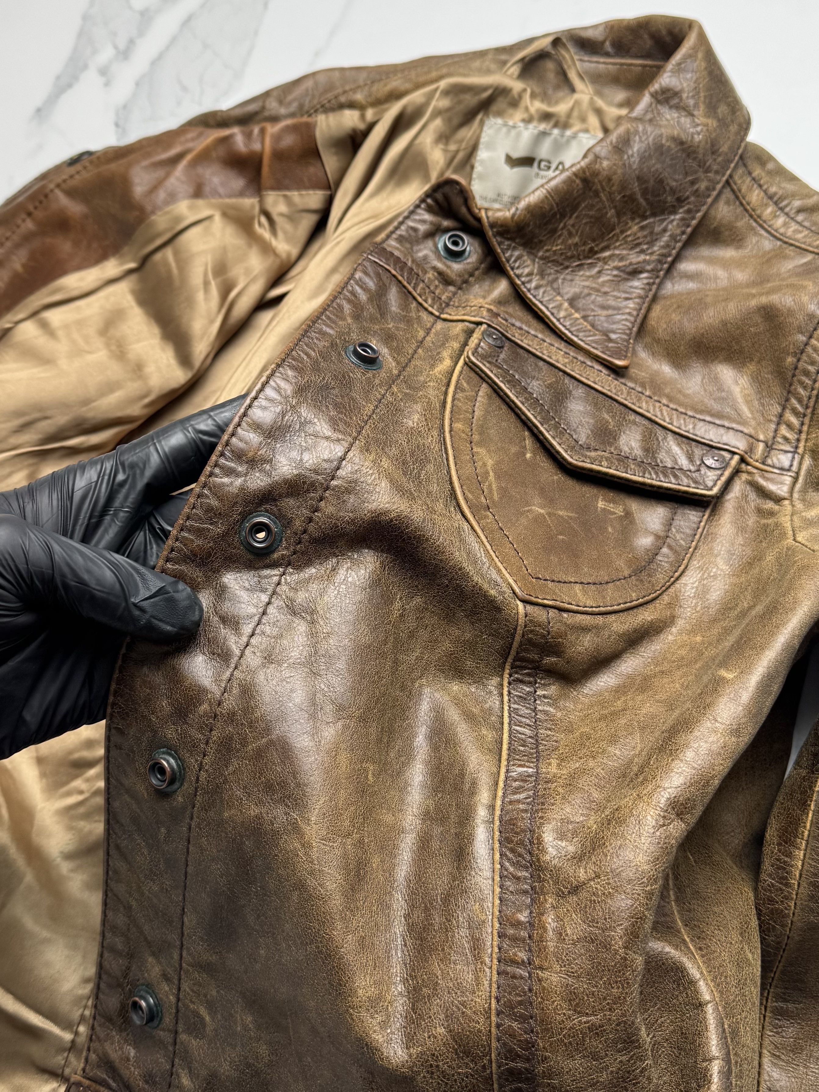 Vintage Y2K Brown Leather Jacket Womens Fitted Button Up Biker Style Size S / US 4 / IT 40 - 13 Thumbnail