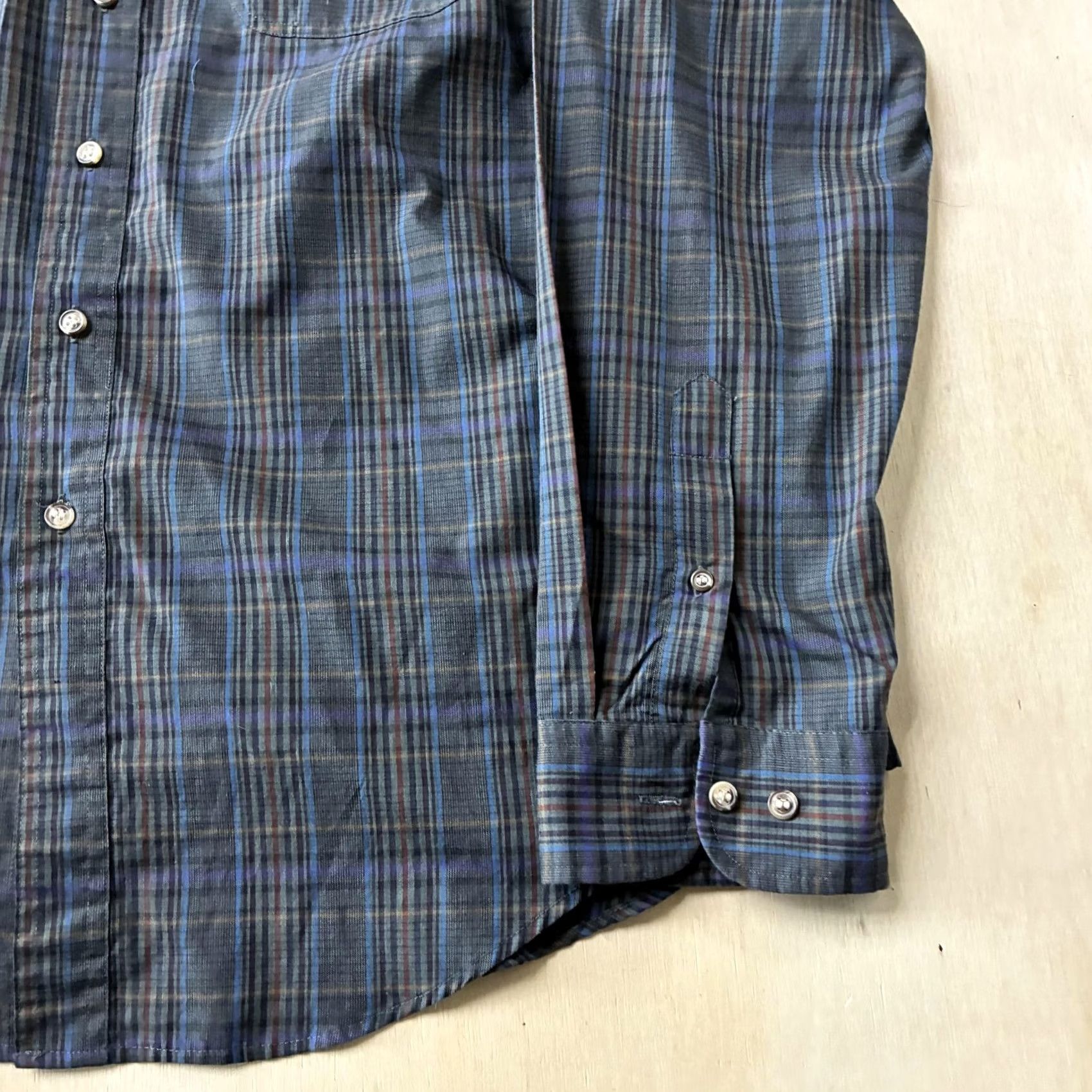 McGregor VINTAGE McGregor Shirt Mens XL Blue Plaid Long Sleeve Button Up Classic Fit Size US XL / EU 56 / 4 - 2 Thumbnail