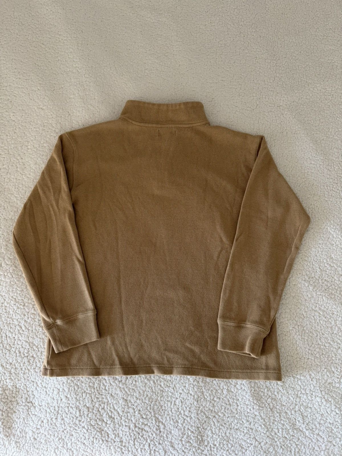 Polo Ralph Lauren POLO RALPH LAUREN Estate Rib TEEN Beige 1/4Zip Pullover Sz L Size US XXS / EU 40 - 4 Thumbnail