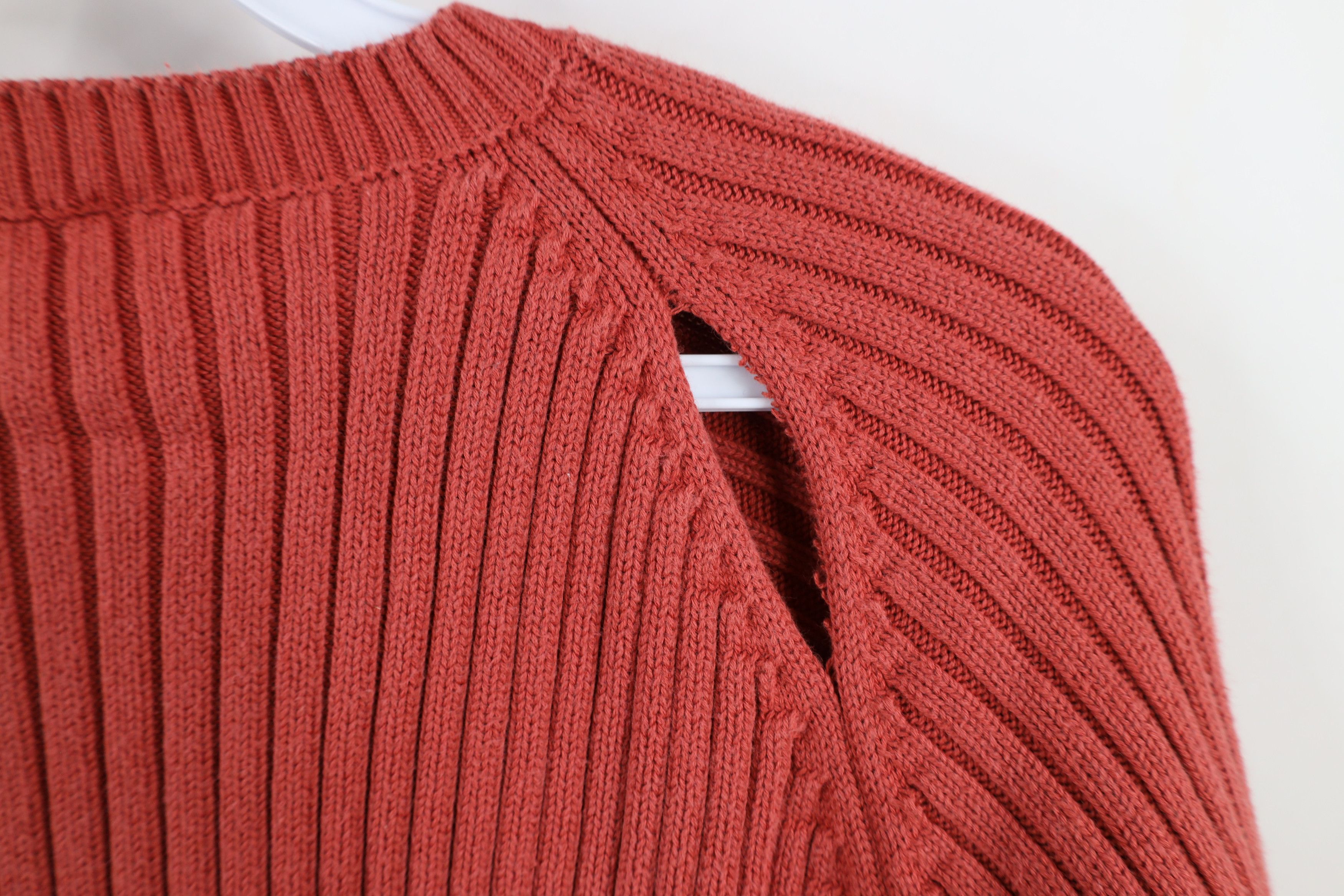 Timberland × Vintage Vintage 90s Y2K Timberland Chunky Ribbed Knit Sweater Red Size US M / EU 48-50 / 2 - 7 Thumbnail