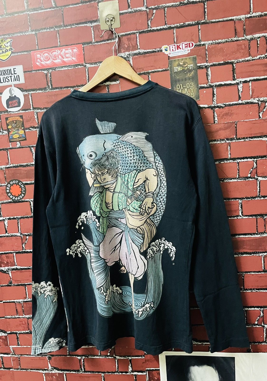 Japanese Brand VINTAGE GRAPHIC JAPANESE UKIYO-E SUKAJAN Size US L / EU 52-54 / 3 - 6 Thumbnail
