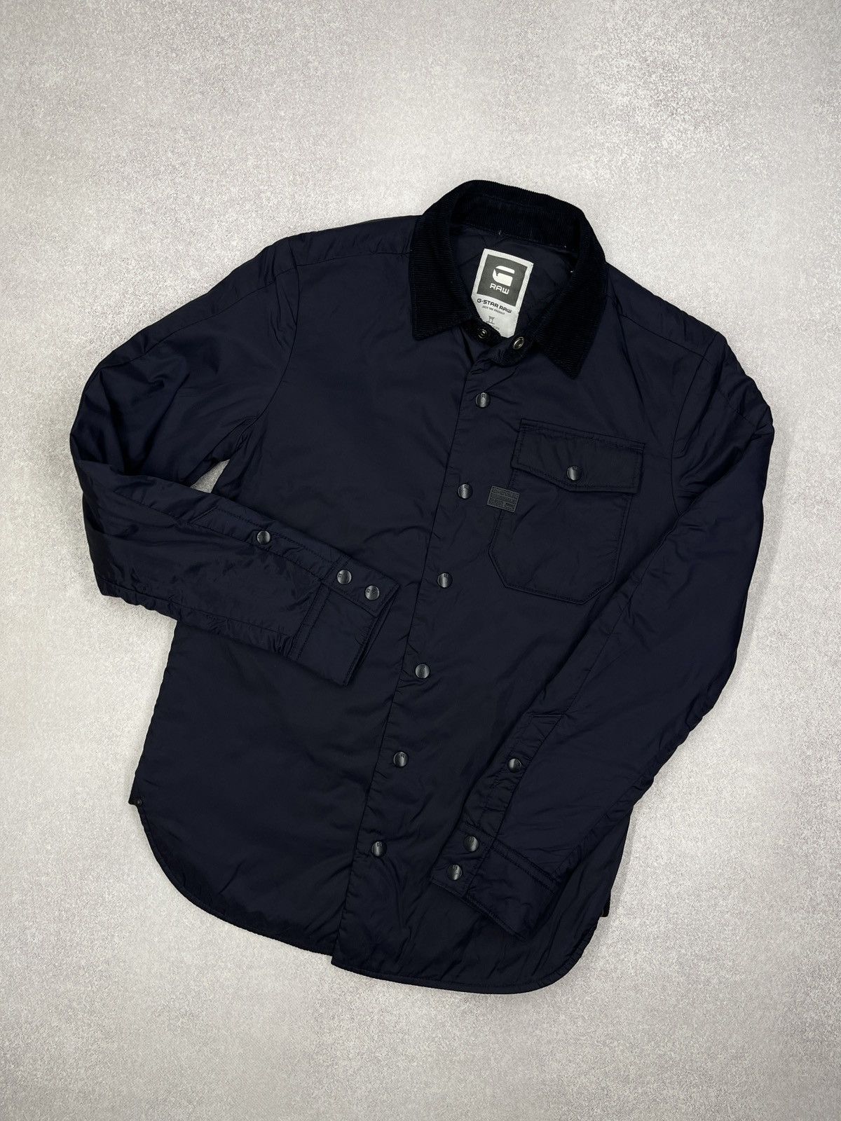 G-Star Mens G Star Raw Davin Padded Overshirt Jacket Nylon Navy Size US S / EU 44-46 / 1 - 1 Thumbnail