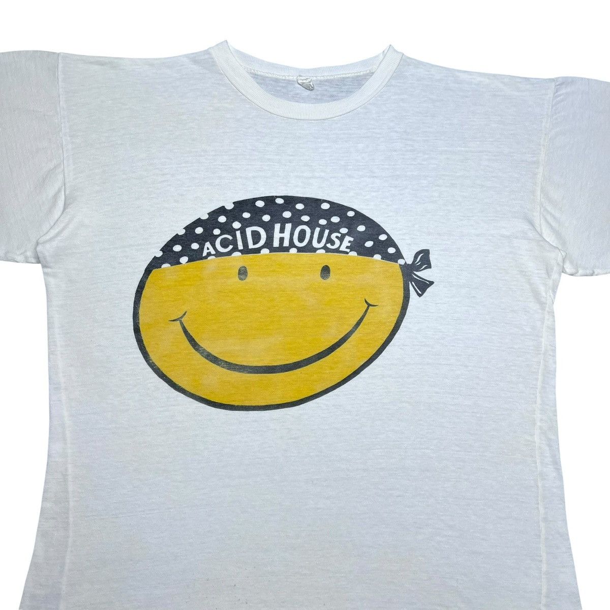 Vintage Vtg 1980s Acid House Smiley Face Bandana Techno Rave T-Shirt Size US L / EU 52-54 / 3 - 8 Thumbnail
