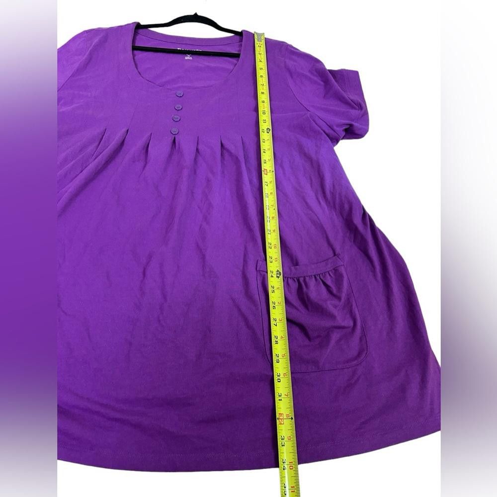 Designer Roaman’s l Two-Pocket Soft Knit Tunic Purple 1X Size XL / US 12-14 / IT 48-50 - 6 Thumbnail