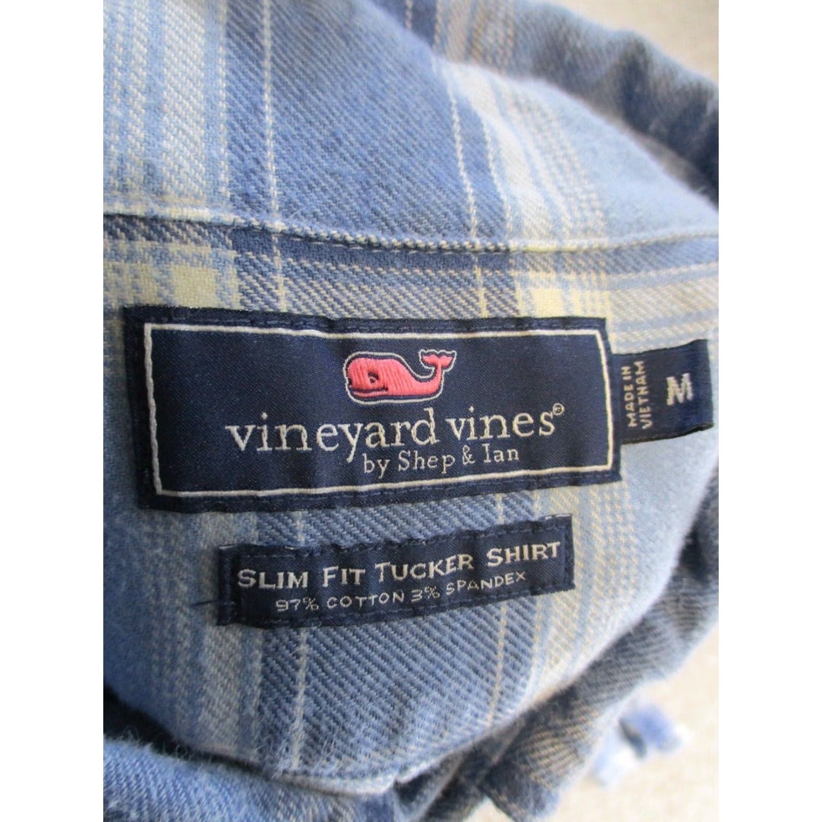 Vineyard Vines VINTAGE Vineyard Vines Tucker Shirt Men M Blue Plaid Flannel Cotton Button-Down Slim 90s Mens Size US M / EU 48-50 / 2 - 3 Thumbnail