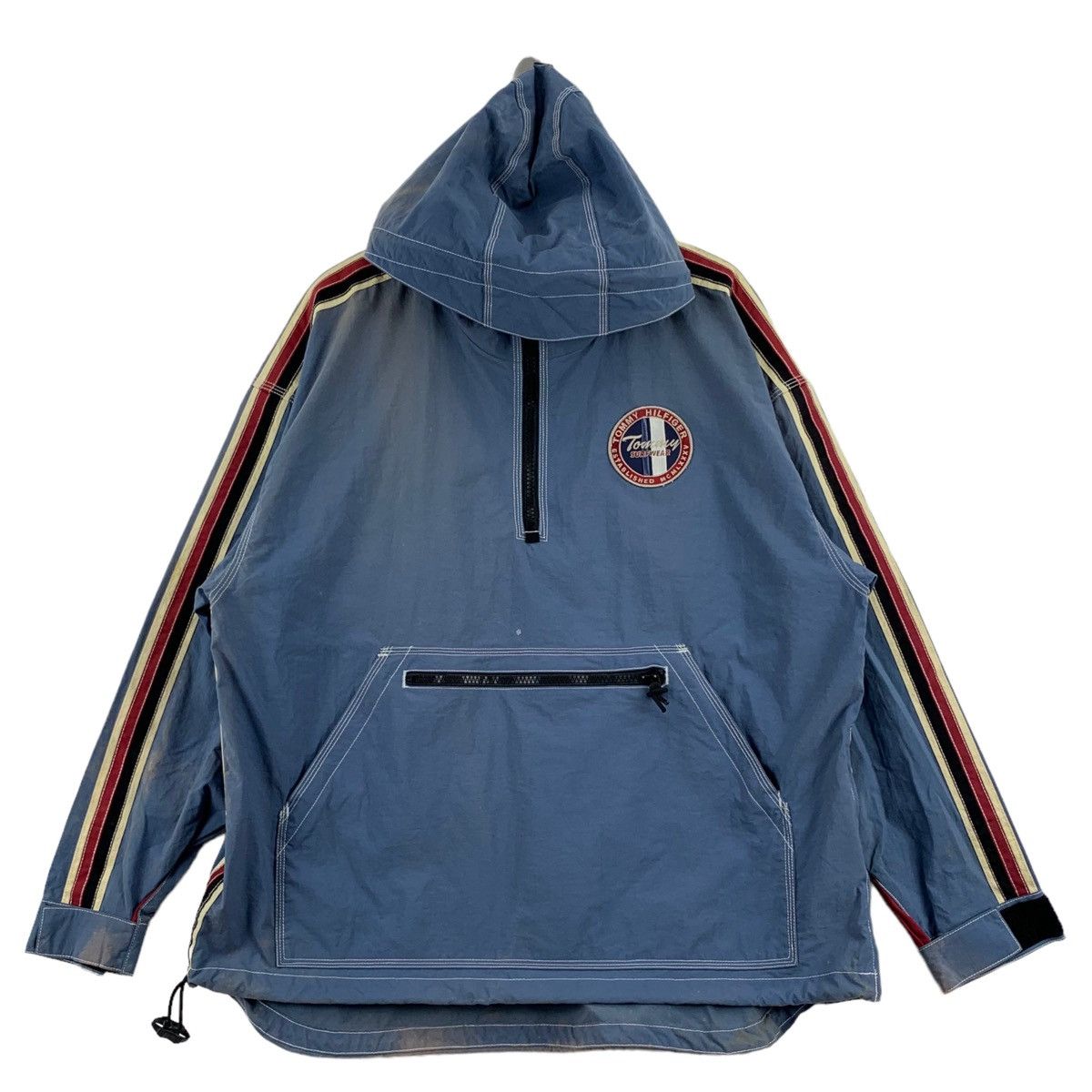 Tommy Hilfiger × Vintage Vintage TOMMY HILFIGER Hooded Embroidered Brand Logo Bomber Size US M / EU 48-50 / 2 - 1 Thumbnail