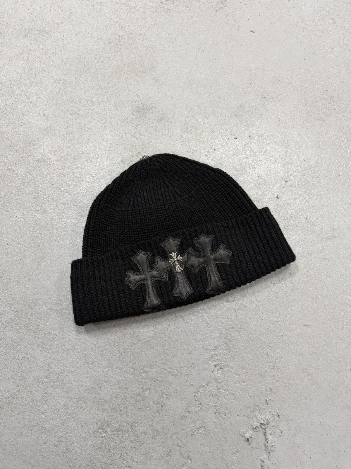 Chrome Hearts Chrome Hearts Triple Cemetery Cross Beanie | Grailed