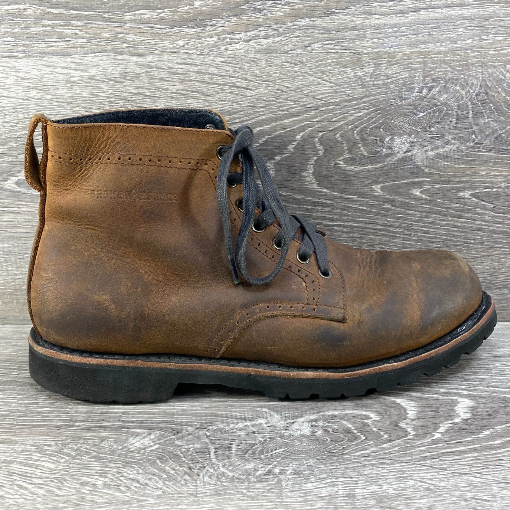 Vibram Broken Homme Mens 12 Brown Leather Tydus Boot Lace Up Vibram Gumlite Sole USA - Boot - Leather - Brown - 12 - Mens Size US 12 / EU 45 - 2 Thumbnail