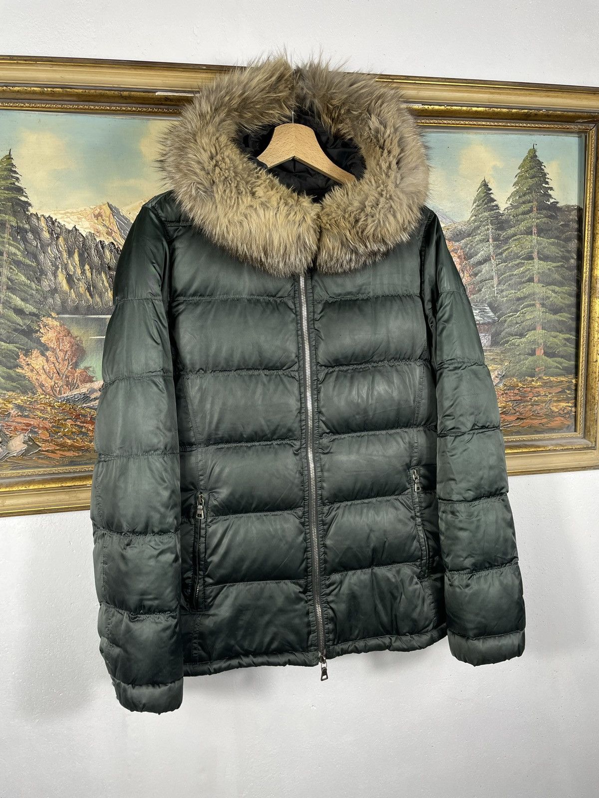 Designer × Prada Prada Green Down Winter Coat Warm Designer Luxury Old Money Size L / US 10 / IT 46 - 5 Thumbnail
