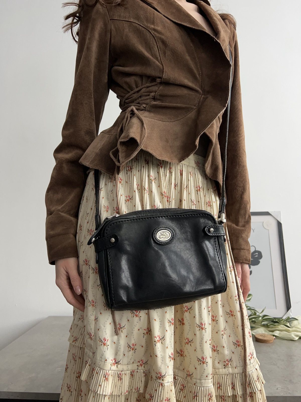 Vintage The Bridge Classic Black Leather Bag Size ONE SIZE - 3 Thumbnail