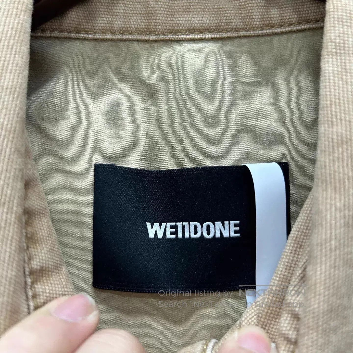 WE11DONE Beige Cropped Button-Up Light Jacket Size S. Size US S / EU 44-46 / 1 - 4 Thumbnail