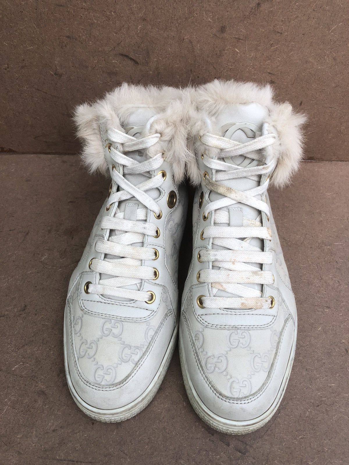 Gucci Gucci Guccissima Fur Trim Women’s Boots Size 37 Size US 7 / IT 37 - 2 Thumbnail