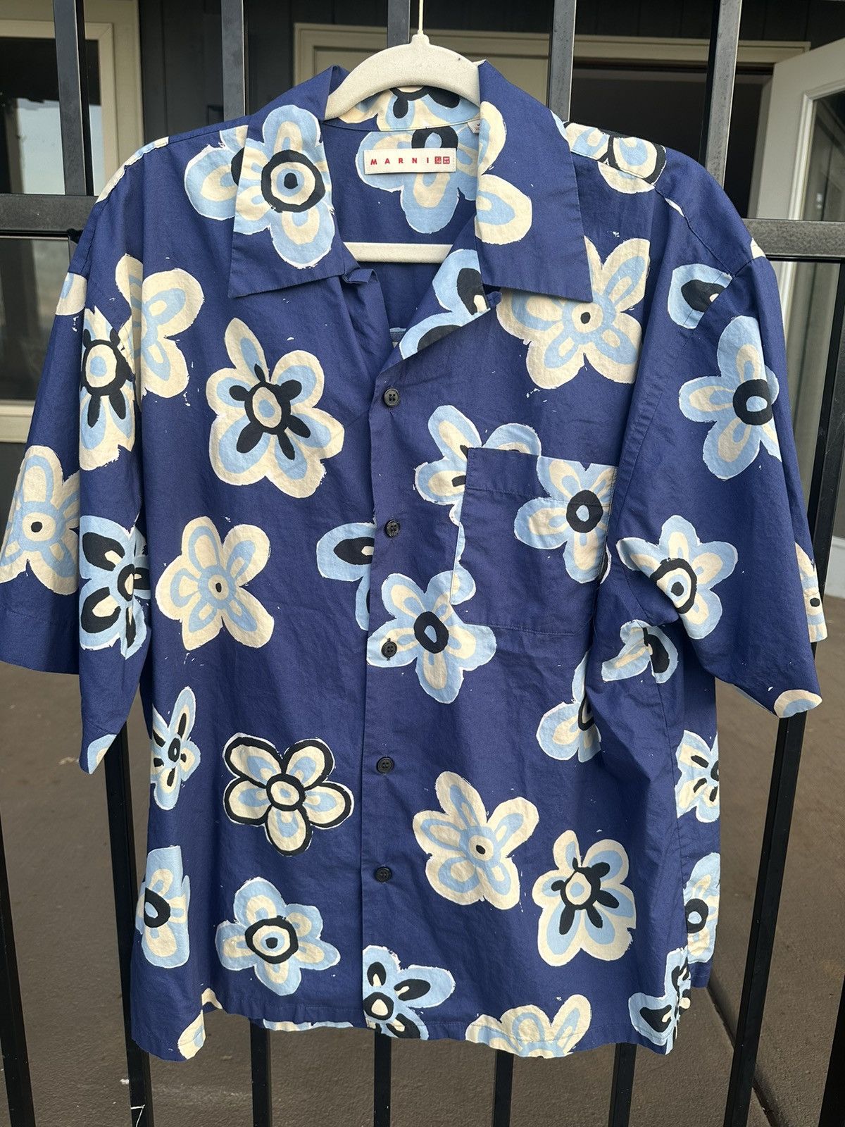 Marni Marni Hawaiian style blue flower shrit Size US L / EU 52-54 / 3 - 1 Thumbnail