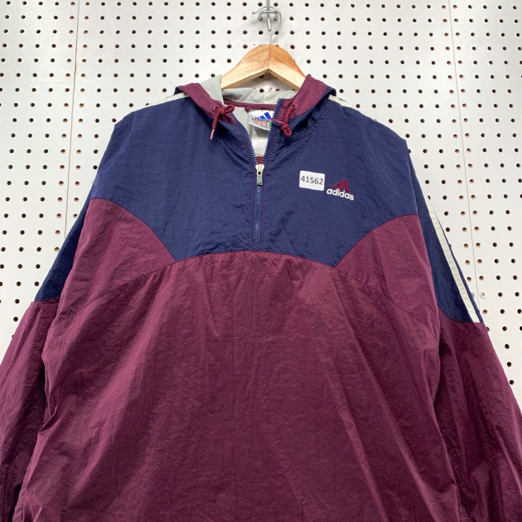 Adidas VINTAGE Adidas Windbreaker Jacket Mens Large Blue Purple Hood 90s Windbreaker Jacket Adidas Originals 90s Mens Large Blue Hooded Purple Windbreaker Size US L / EU 52-54 / 3 - 4 Thumbnail