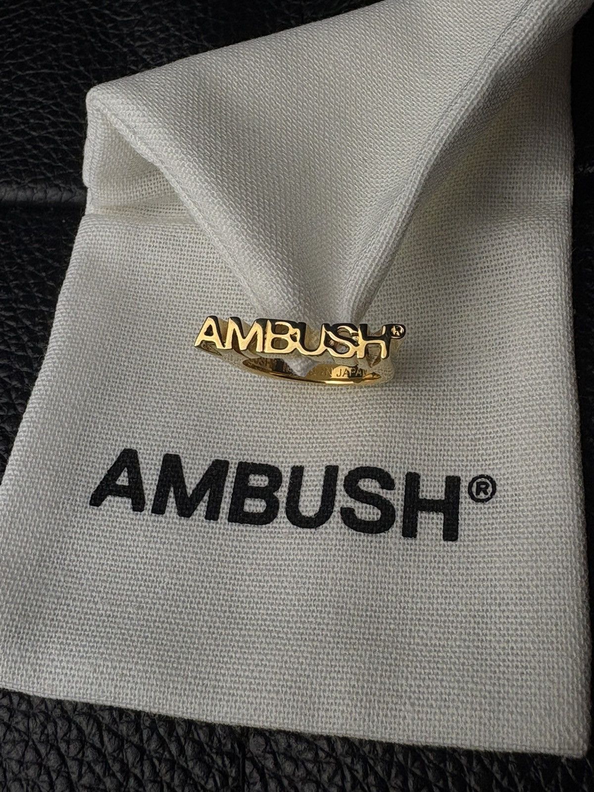 Ambush Design AMBUSH logo-lettering ring 18k gold plated Size ONE SIZE - 1 Thumbnail