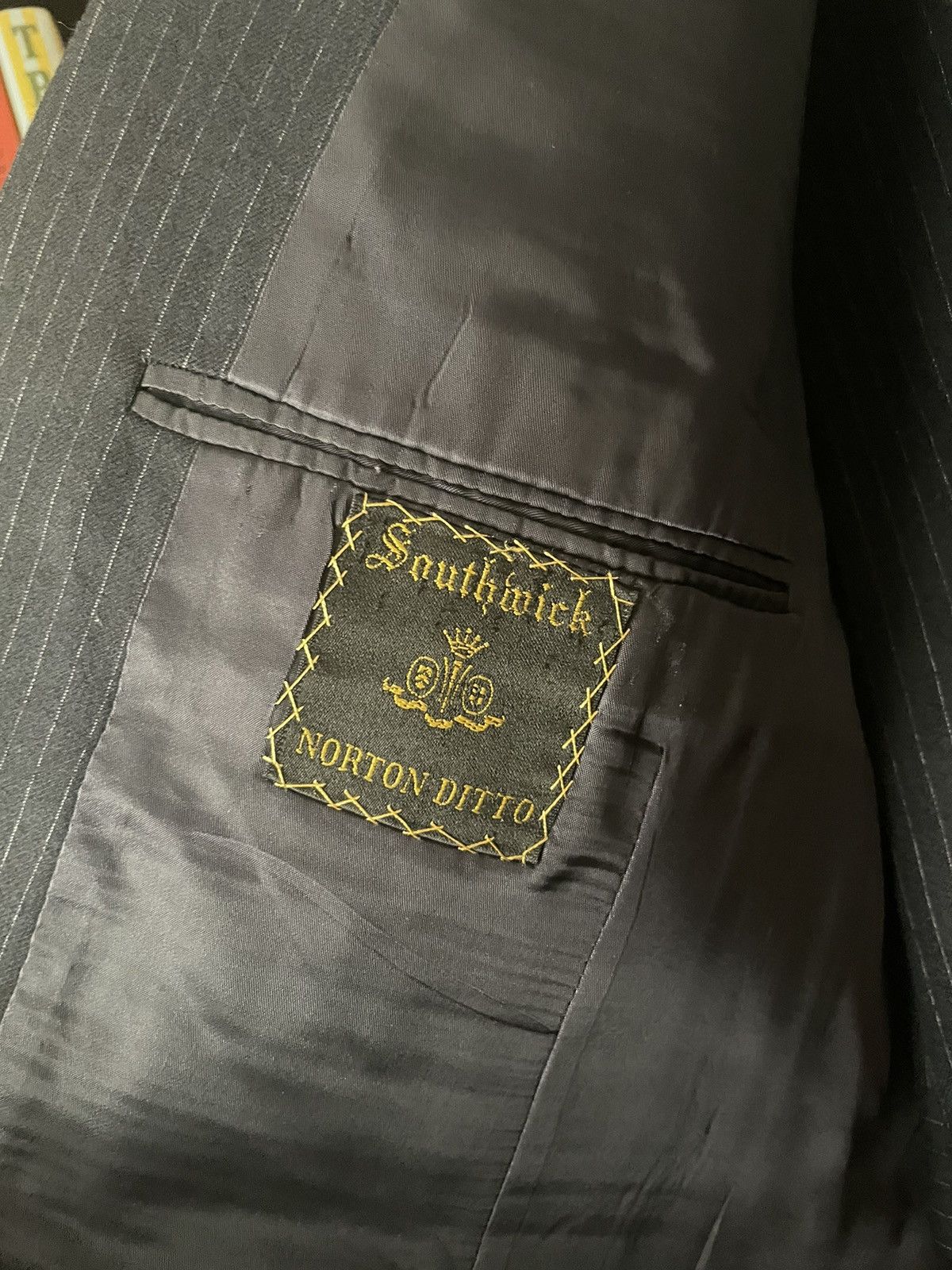 Southwick Southwick Navy Stripe Suit Size 40S - 2 Thumbnail