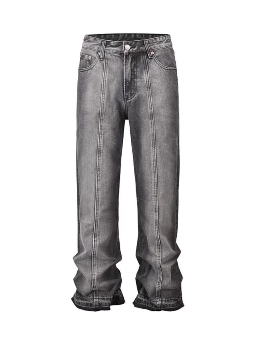 Japanese Brand × Jean High Street Micro Flare Vintage Black Raw Edge Jeans Size US 32 / EU 48 - 5 Thumbnail
