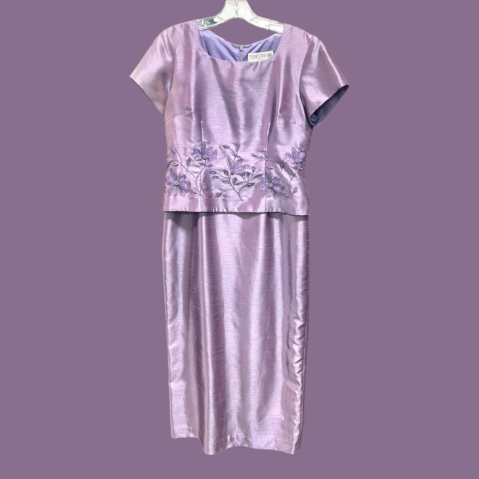 Other Jessica Howard Petite Lavender Embroidered Two-Piece Dress S Size L / US 10 / IT 46 - 1 Thumbnail