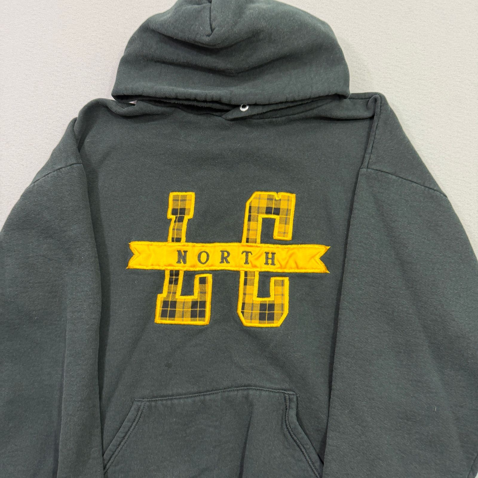 Vintage Vintage Jerzees LC North Hoodie Men's XL Yellow 90s Size US XL / EU 56 / 4 - 2 Thumbnail