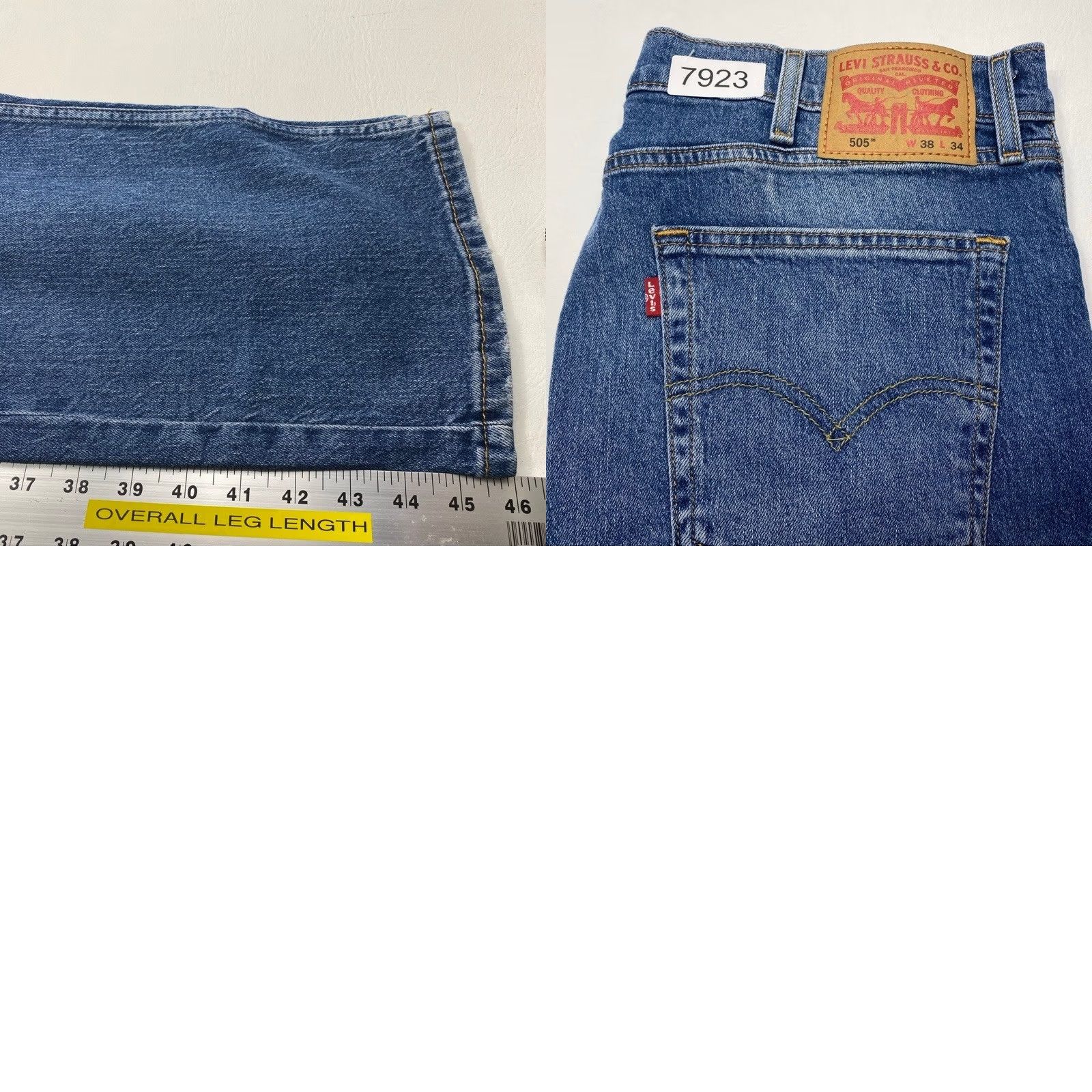 Levi's Levi's 505 Jeans Regular Fit 2-Way Stretch 38x34 Blue Denim Men's Jeans 505 Red Tag NWT 7923 Size US 38 / EU 54 - 10 Thumbnail