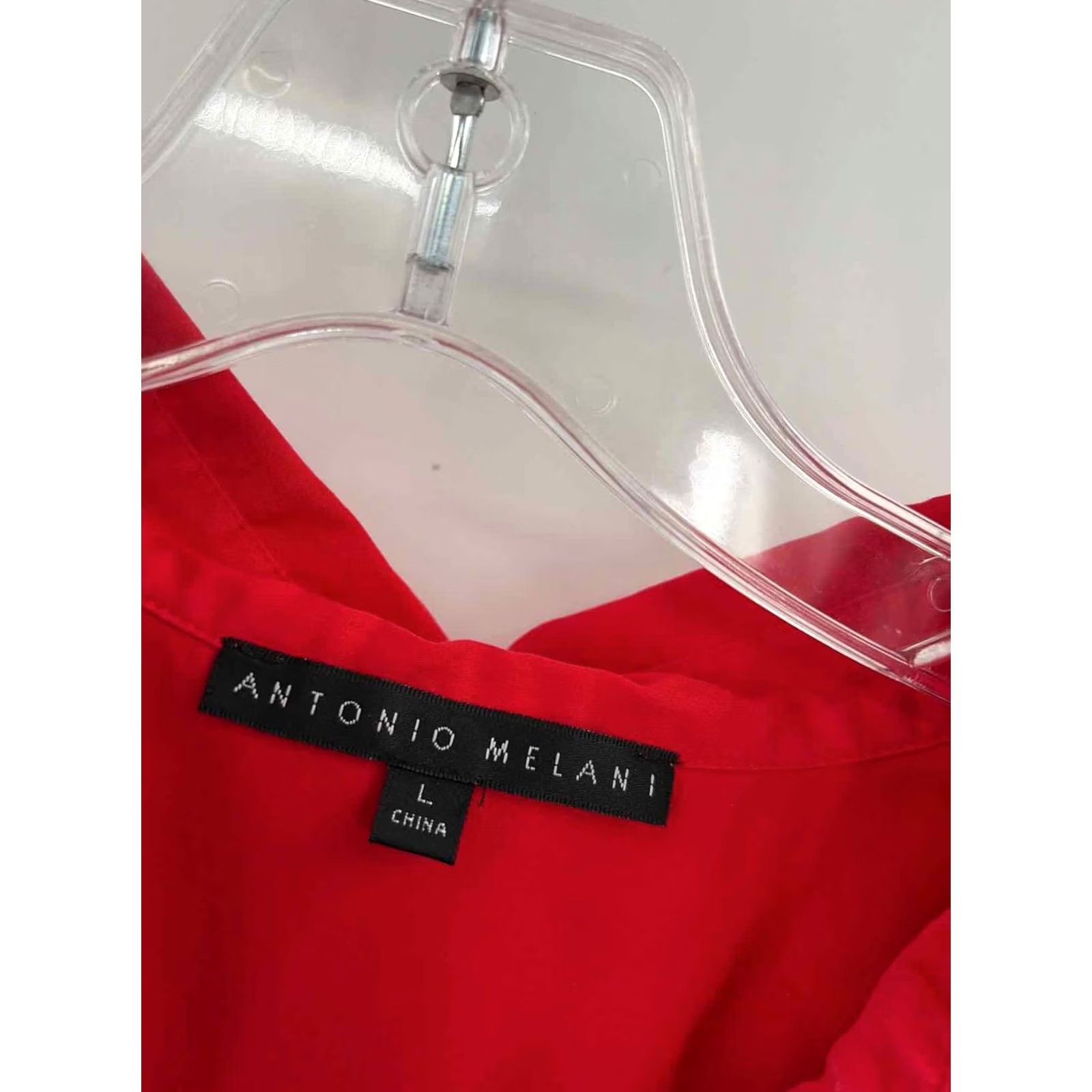 Vintage Antonio Melani Red Blouse Size Large Size L / US 10 / IT 46 - 2 Thumbnail