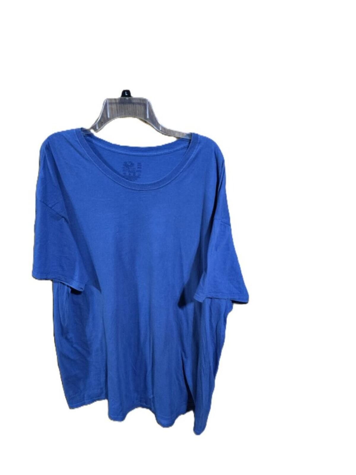 Fruit Of The Loom Fruit Of The Loom Solid Blue T-Shirt Size US XXL / EU 58 / 5 - 2 Thumbnail