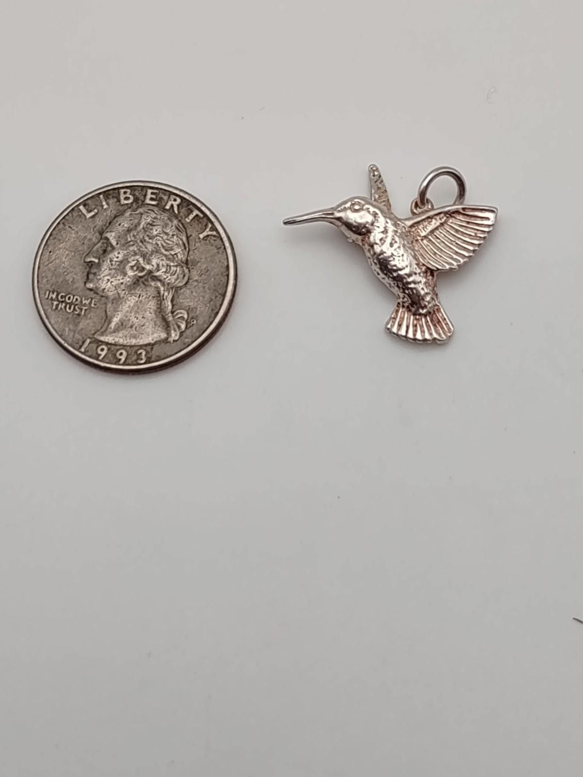 The Unbranded Brand Sterling Silver Hummingbird Pendant 925 Charm Size ONE SIZE - 3 Thumbnail