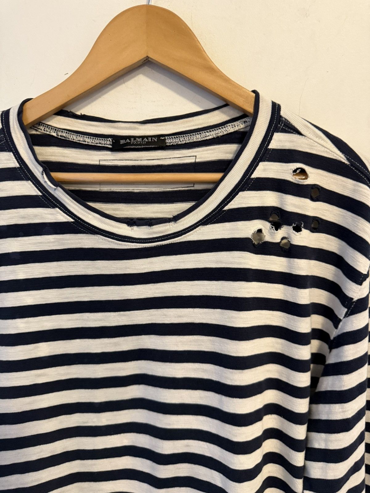 Balmain Balmain AW10 striped long sleeve shotgun sweater Size US M / EU 48-50 / 2 - 3 Thumbnail