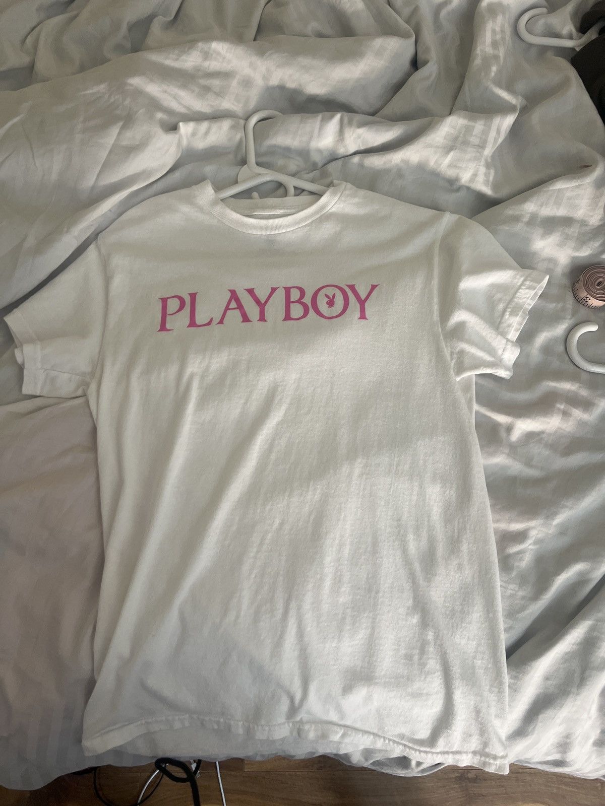 Playboy White Tee W/ Pink Lettering