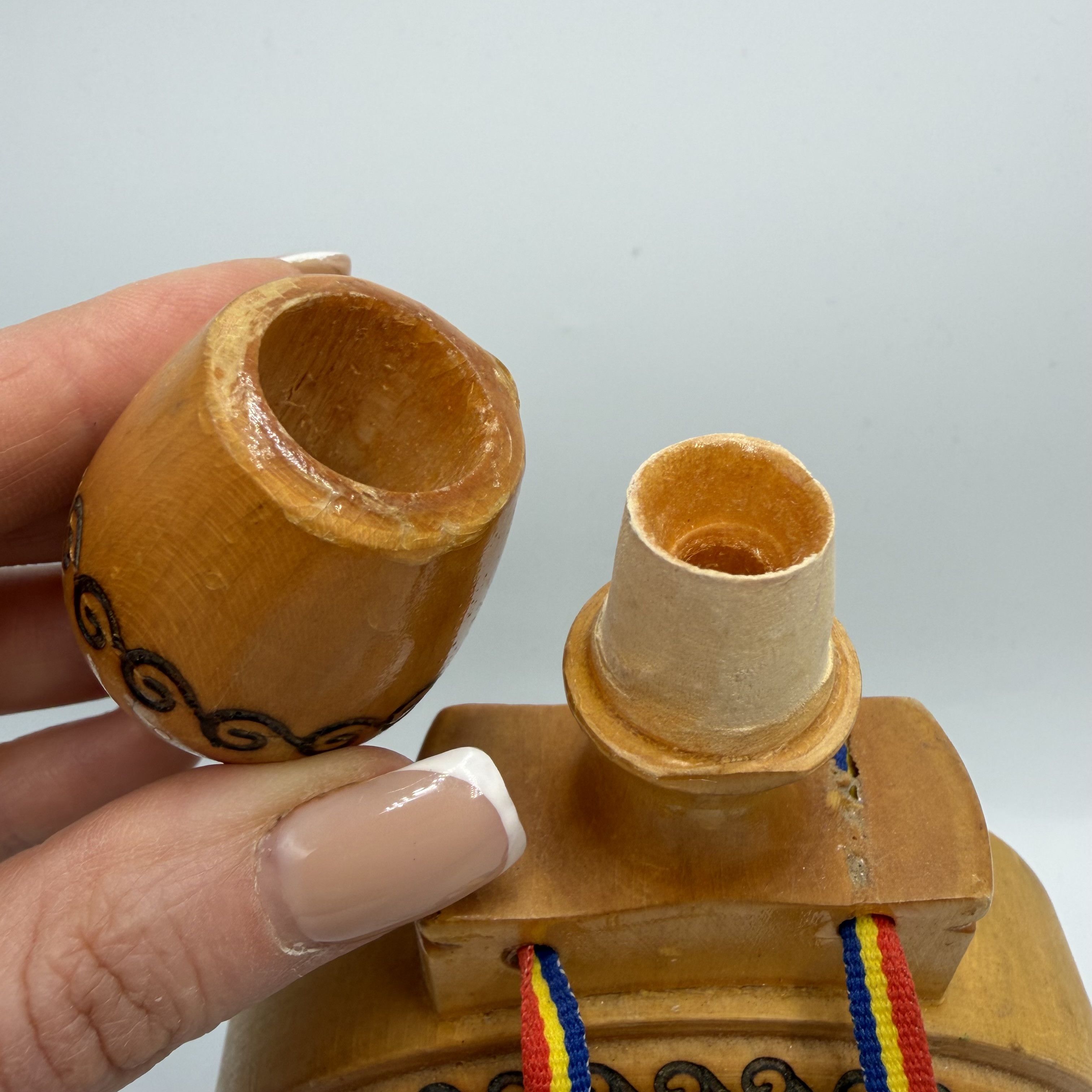 Vintage Vintage Wooden Kumanets Hand Painted Folk Art Decanter Size ONE SIZE - 9 Thumbnail