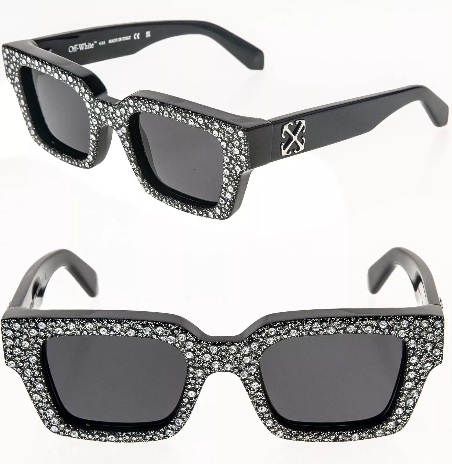 Off-White OFF-WHITE OERI126M Crystal Strass Stud Black Sunglasses 126 Size ONE SIZE - 1 Thumbnail