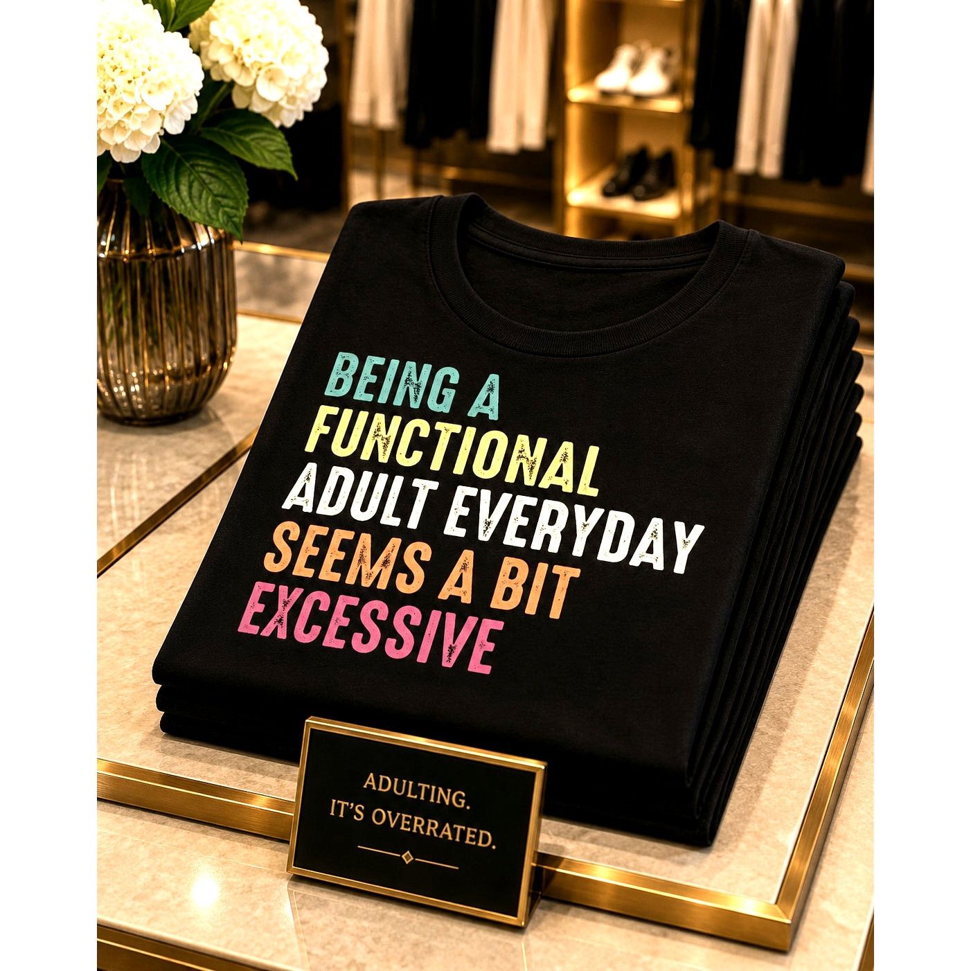 Other Sarcastic Funny Adulting T Shirt Short Sleeve Crew Neck 12 Size XL / US 12-14 / IT 48-50 - 1 Thumbnail