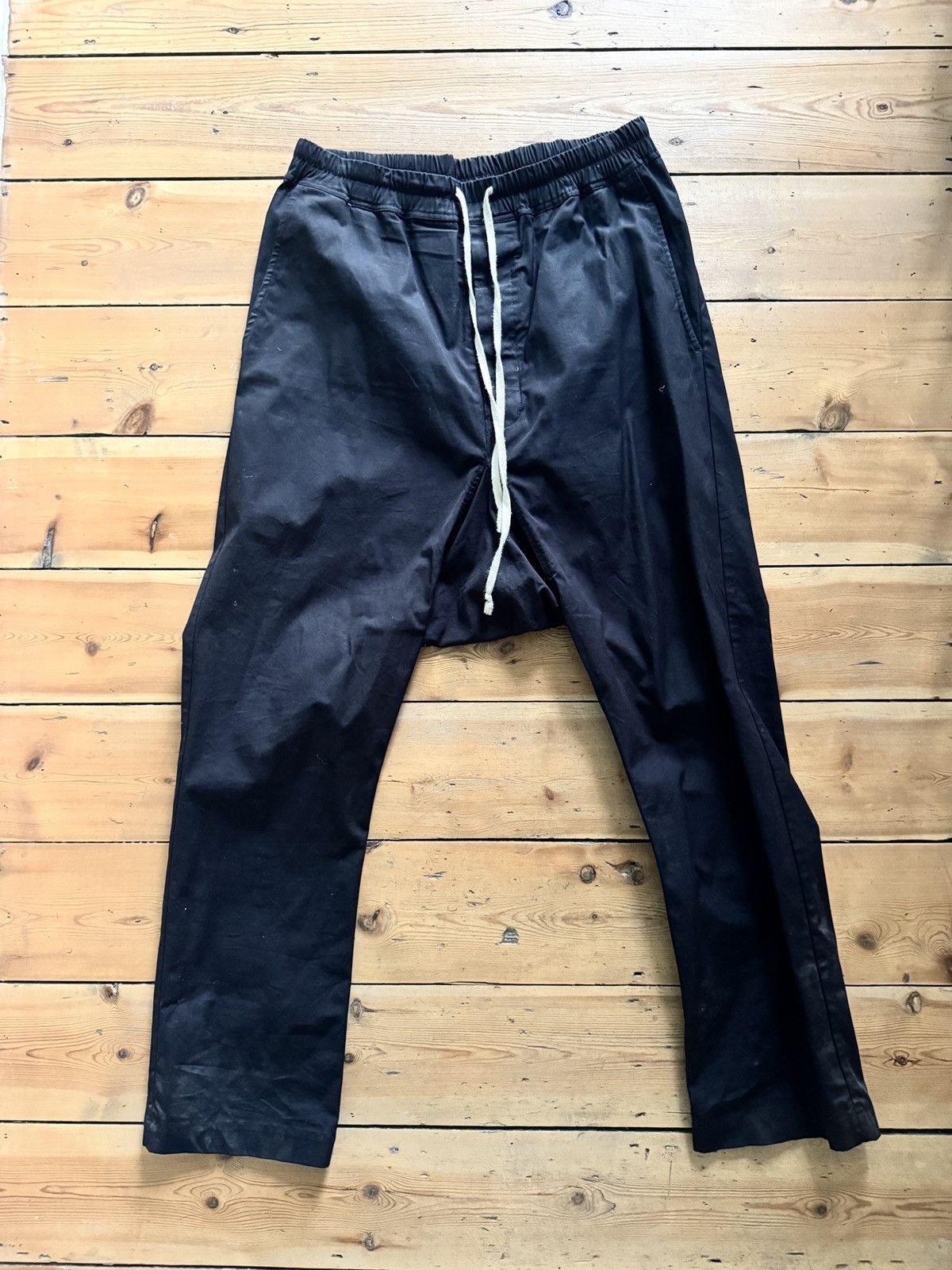 Rick Owens Mastadon drop crotch pants in cotton poplin Size US 34 / EU 50 - 1 Thumbnail