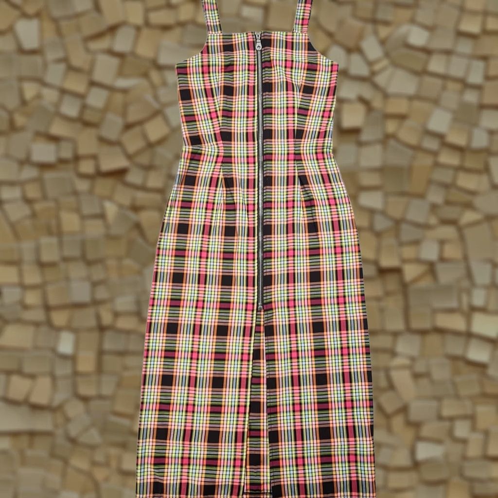 The Ragged Priest The Ragged Priest Womens Dress Pink XS Tartan Plaid Zip Front Sleeveless Size XS / US 0-2 / IT 36-38 - 1 Thumbnail